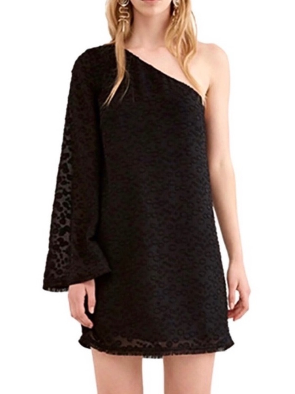 NEW C/MEO COLLECTIVE BLACK ONE-SHOULDER MINI DRESS